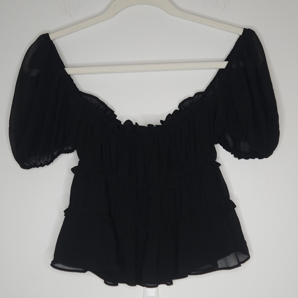 ASTR the Label Black Ruffle Top - Picture 5 of 5